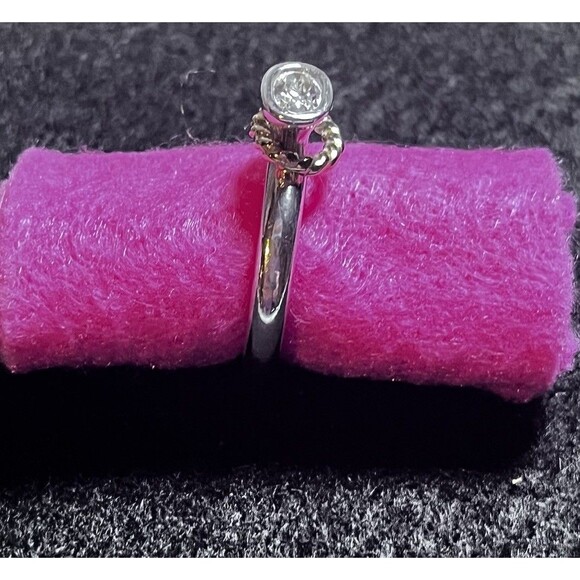 Pandora Sterling Silver & 14k Gold Halo Ring Gift Bag And Cloth Size 6 - Picture 4 of 10